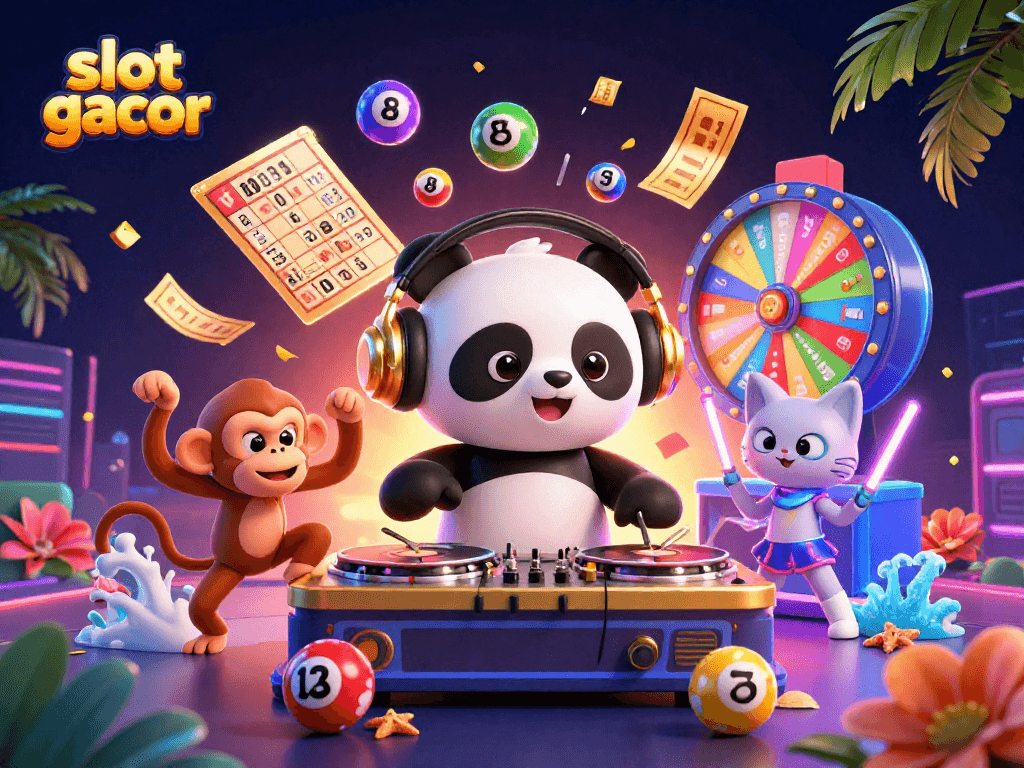 Experience the thrill of slot gacor with our vibrant scene showcasing colorful characters and dynamic game elements.