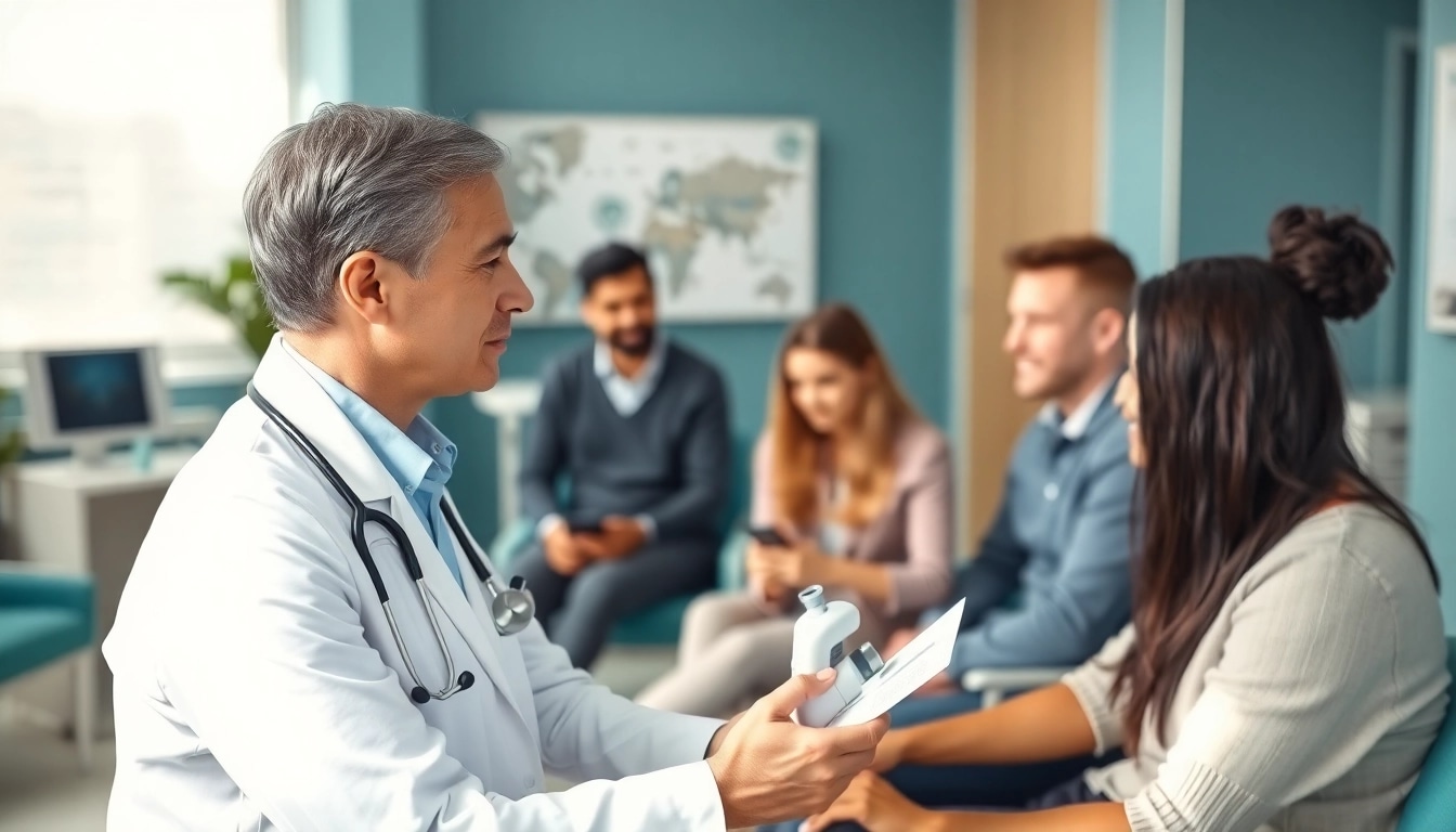 Engaging comprehensive health assessment Sydney with healthcare provider and diverse patients in a modern clinic.
