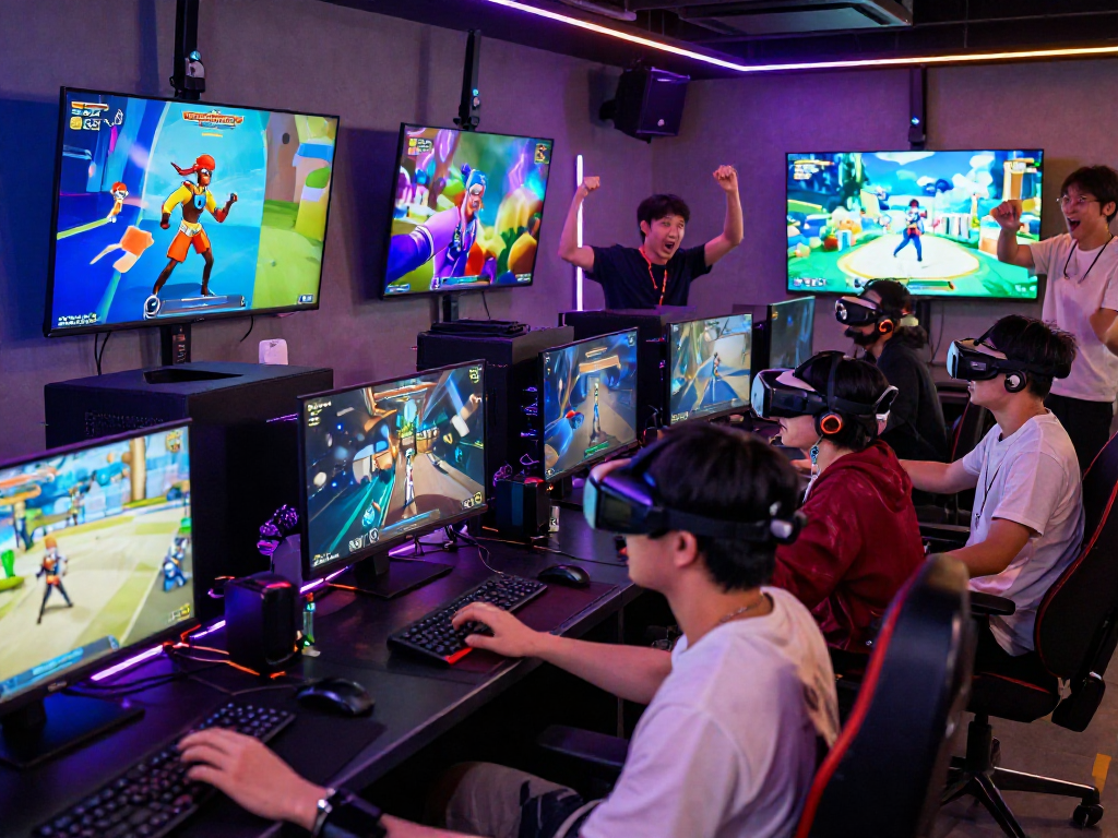 Players immersed in a vibrant sex game experience with colorful graphics and dynamic characters.