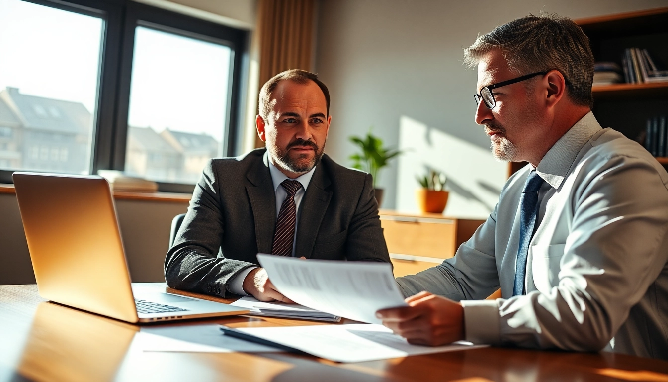 Clearwater truck accident lawyer consulting with a client in a warm, professional office setting.