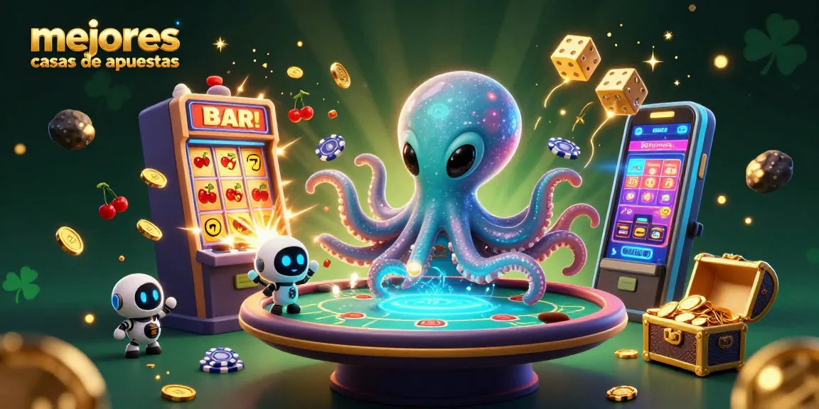 Mejores casas de apuestas: fuerza del juego en una ilustración 3D vibrante y divertida.