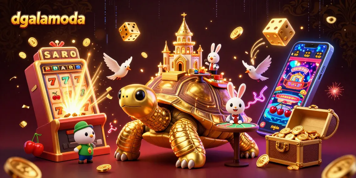 dgalamoda captivates players with a golden tortoise casino scene featuring jackpots and playful elements.