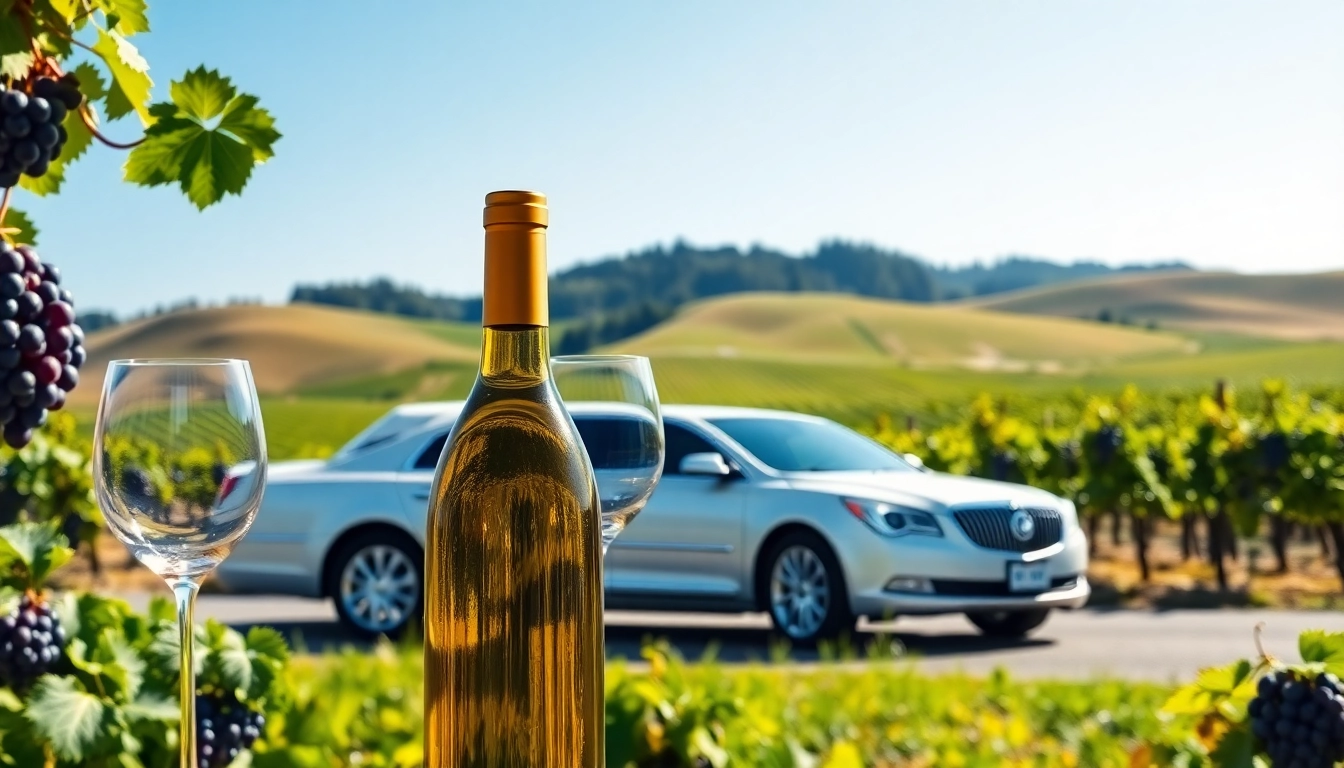 Enjoying langley wine tours with a luxurious limousine amidst stunning vineyards.