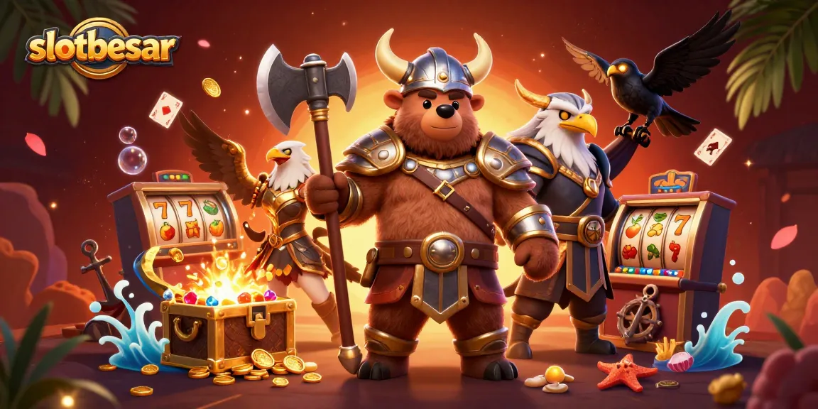 Experience thrilling adventures with slotbesar featuring vibrant characters and casino elements.