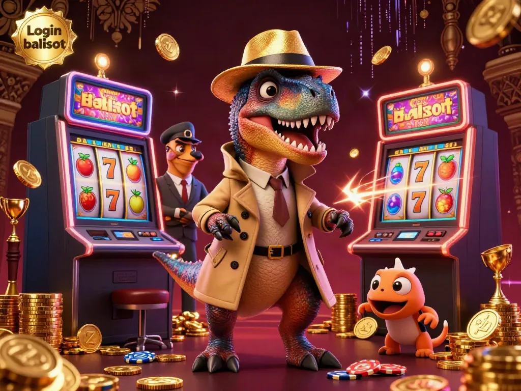Engage in thrilling slot action with the vibrant Login balislot scene featuring a velociraptor.
