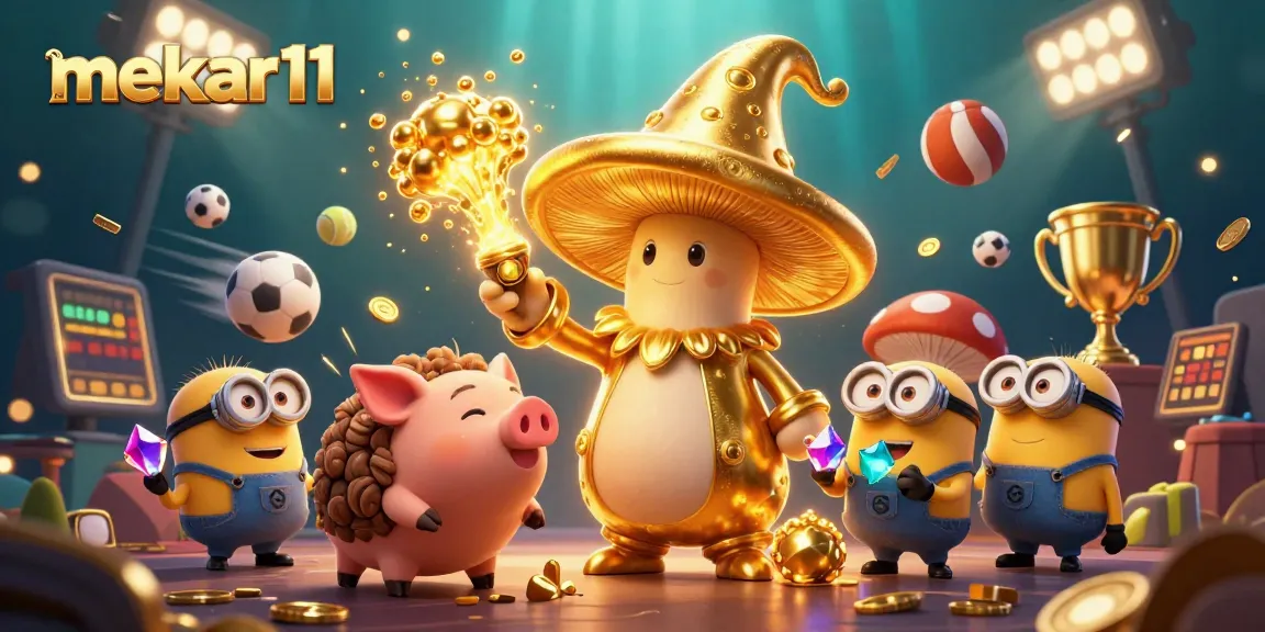Experience the thrill of winning with mekar11's magical gaming scene featuring golden treasures and dynamic sports action.