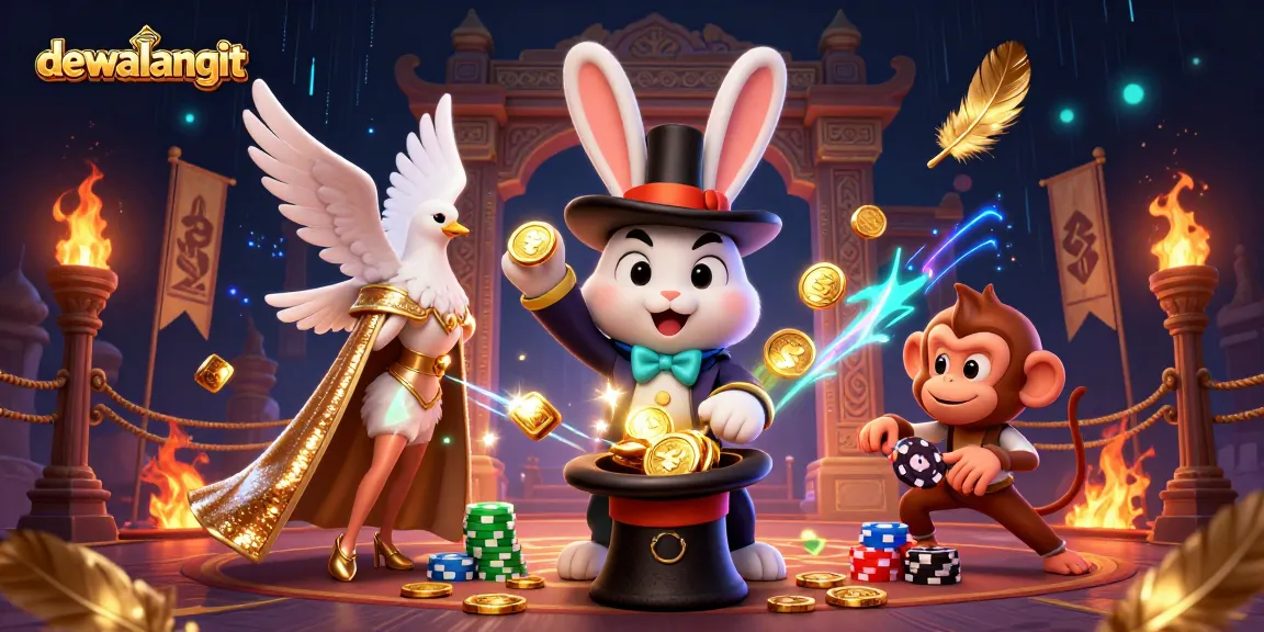 dewalangit menghadirkan petualangan kasino dengan karakter magis, koin emas, dan chip poker.