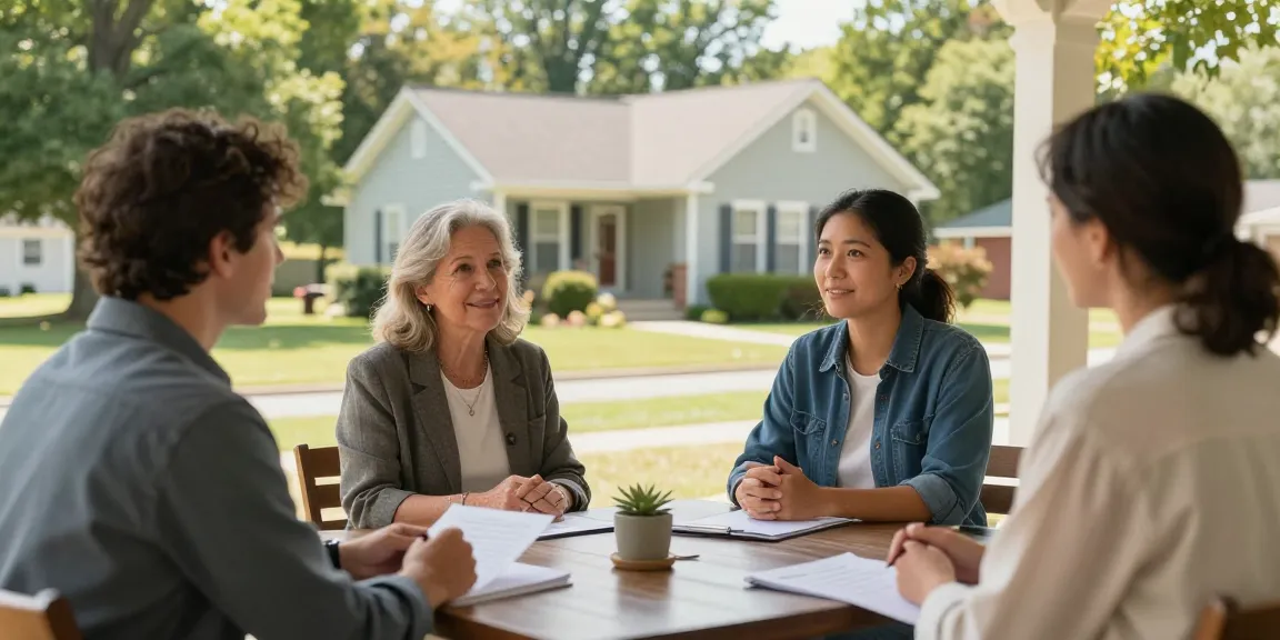 Trusted home buyers in Johnson City TN engaging with a homeowner, representing reliable local services in property transactions.