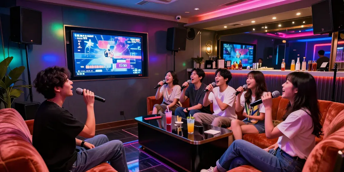 강남 달토의 화려한 노래방에서 즐거운 시간을 보내는 사람들