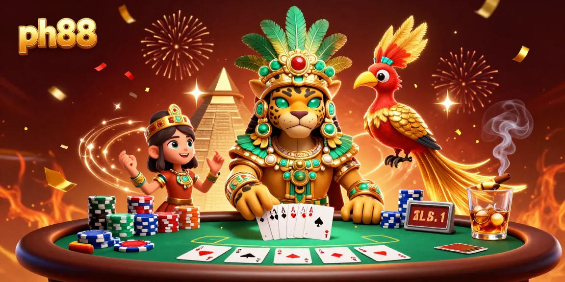 Experience the excitement of ph88 with a dynamic celebration of gambling, showcasing poker elements.