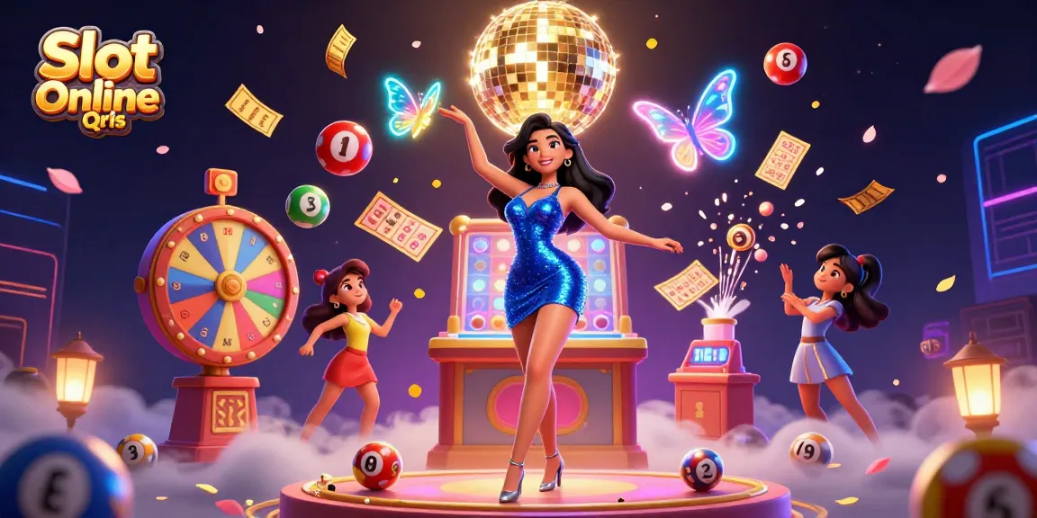 Experience thrilling action with Slot Online Qris in this vibrant casino scene filled with dynamic game elements.