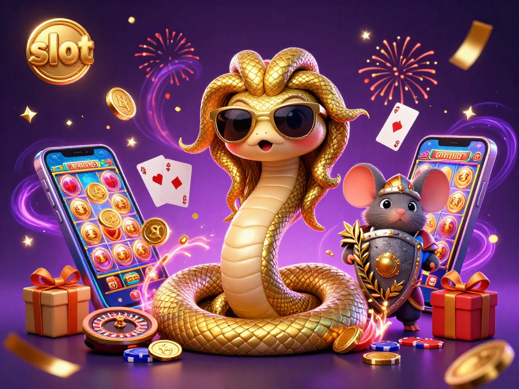 Experience the thrill of slot gaming with golden coins and vibrant characters in this 3D casino illustration.