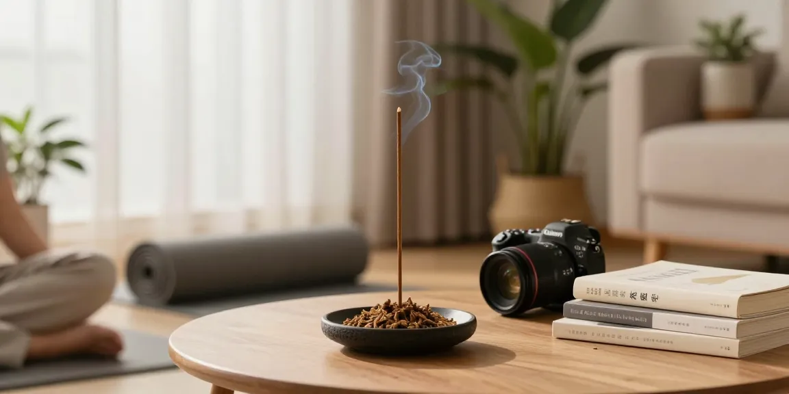 Experience the tranquility of burning Black Mamba Ultra Herbal Incense in a calming living room setting.