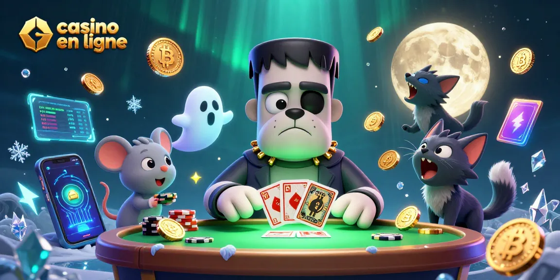 Des jeux captivants au casino en ligne avec des personnages uniques, et des pièces de crypto-monnaie brillantes.