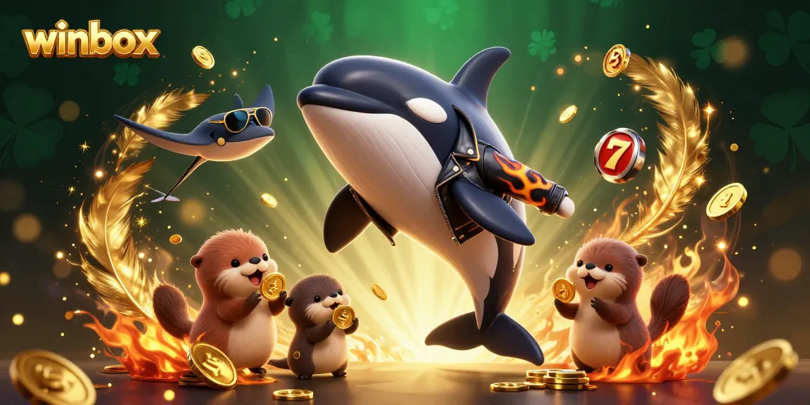 Winbox casino-themed scene with animated characters and vibrant elements for players' enjoyment.