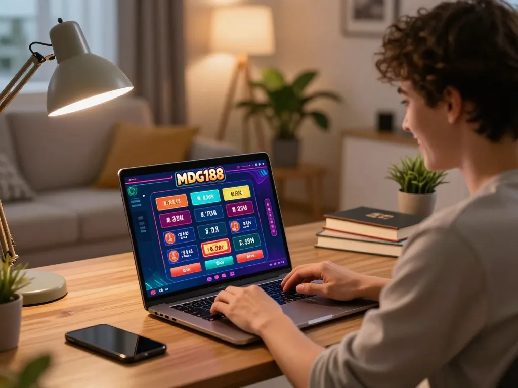 Enjoying a vibrant mdg188 online gaming session at home with strategic gameplay and cozy ambiance.