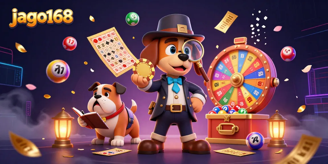 Experience thrilling gameplay with jago168 as a cartoon detective uncovers riches amidst vibrant casino elements.