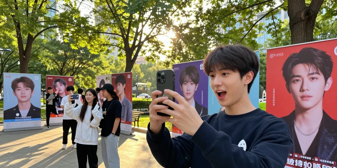 Young person excitedly discovering who looks like a celebrity using a smartphone.