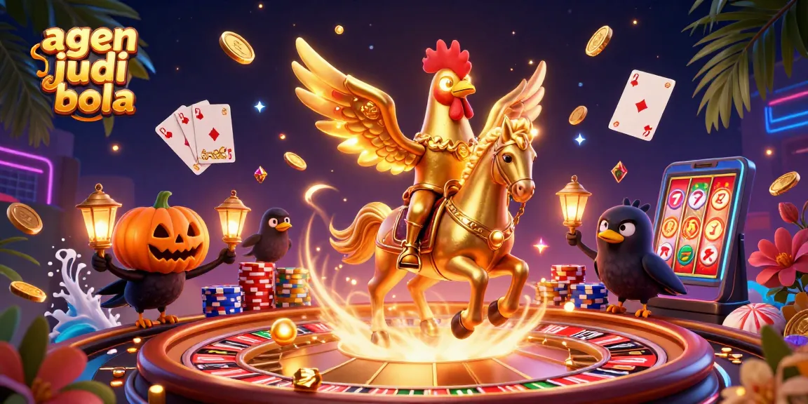 Bet big with agen judi bola while enjoying a vibrant casino scene filled with action.