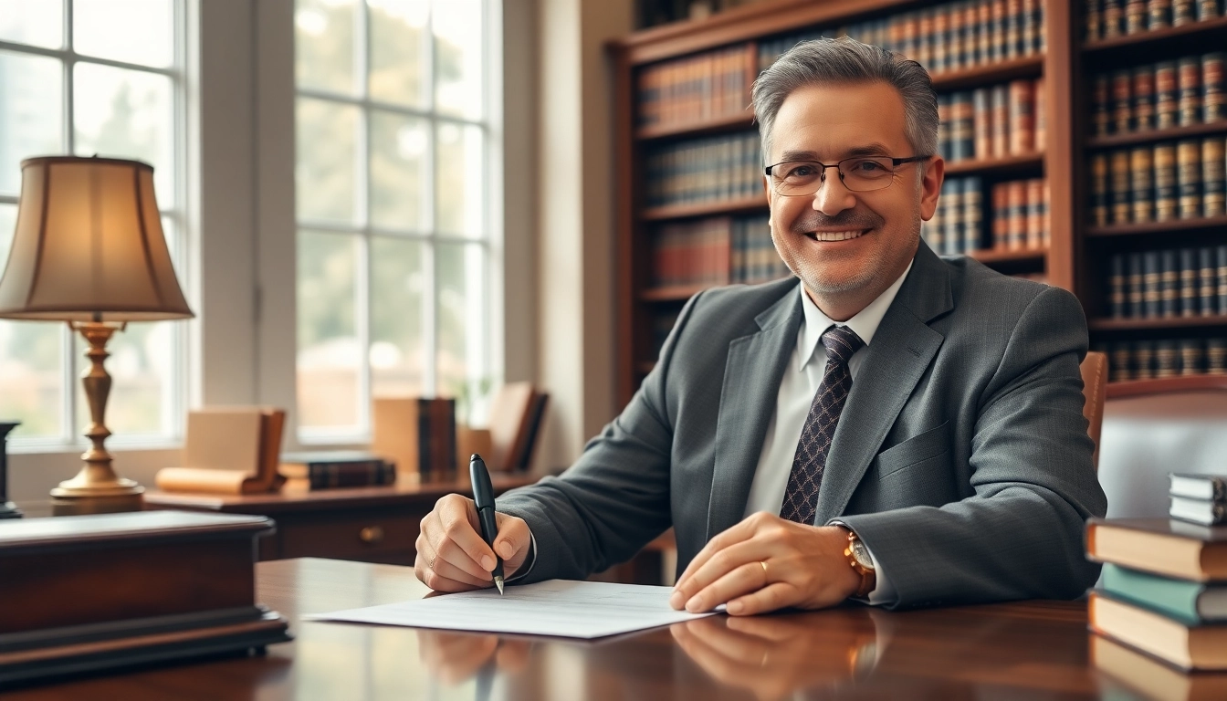 Professionally signing a Power of Attorney document in a cozy legal office.