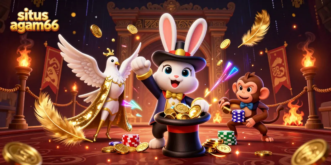 Experience thrilling gameplay with situs agam66 through a vibrant 3D casino scene featuring magical characters.