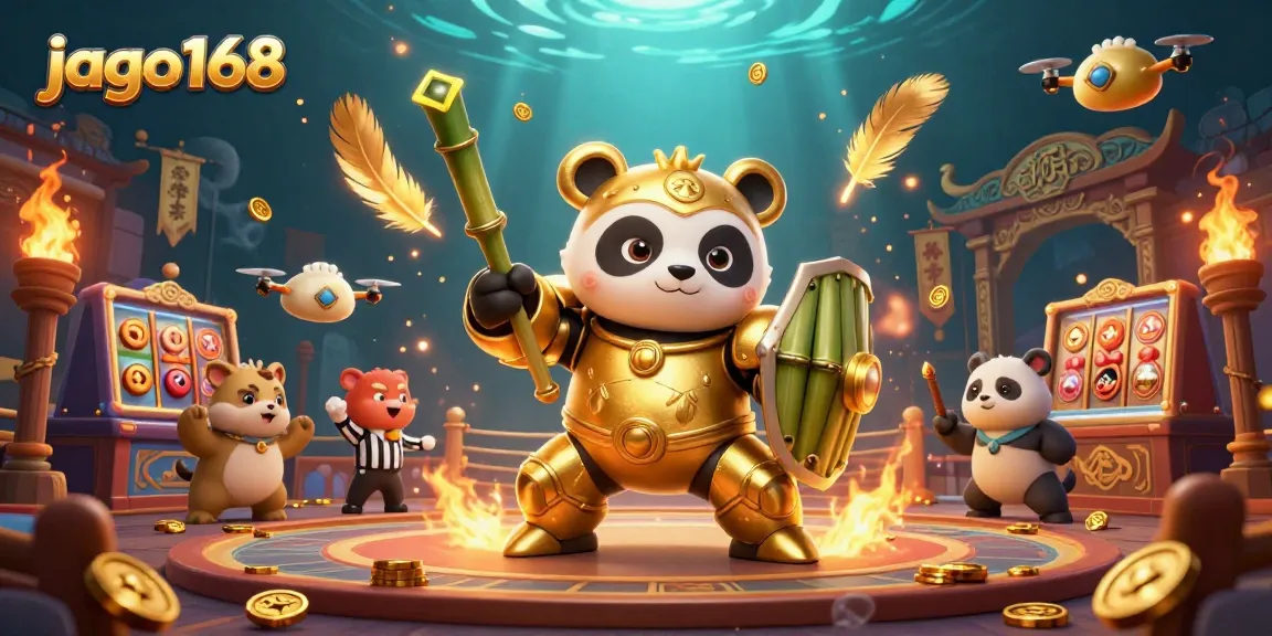 Engage in thrilling gameplay with jago168, featuring vibrant casino action in a unique illustration.