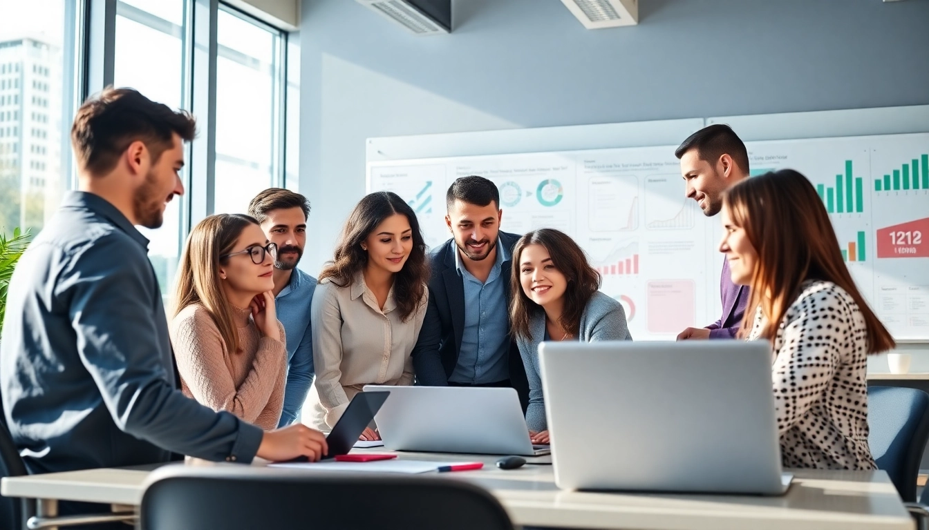 www.alvionz.de/ zeigt ein engagiertes Marketingteam in einem modernen Büro, das Strategien entwickelt.