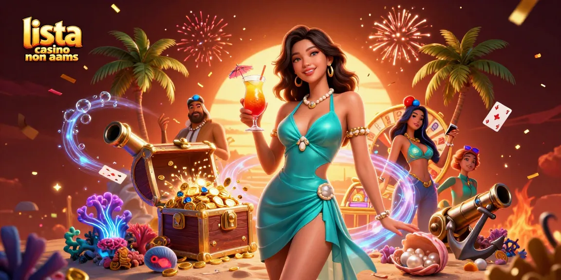 Interagisci con la vivace scena dei lista casino non aams che mostra un'elegante configurazione di casinò tropicale.