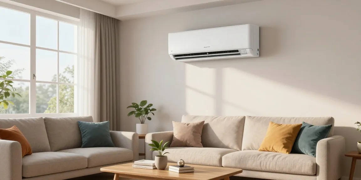 18k BTU mini split installed in a cozy living room with natural light.