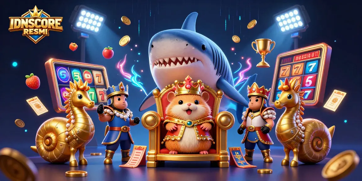 Experience innovative gaming with IDNSCORE RESMI showcasing a dynamic 3D casino environment.
