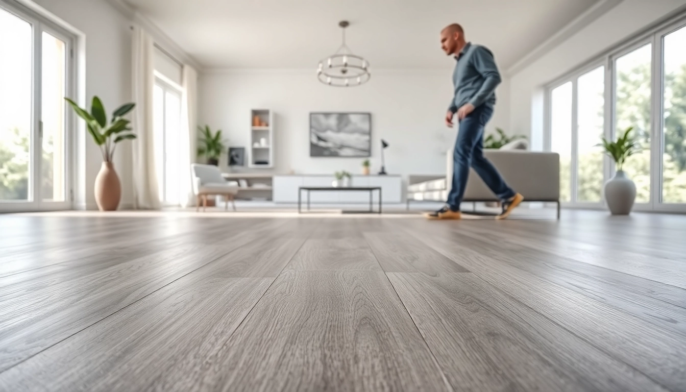 Transform your space with grey vinyl flooring highlighting a sleek modern interior design.