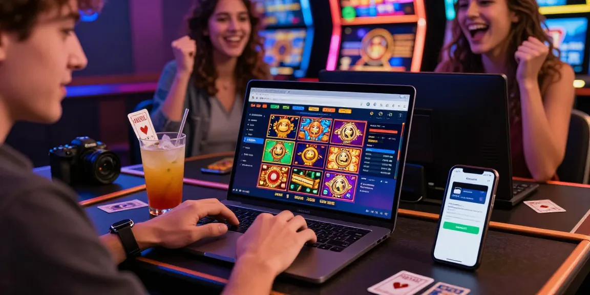Exciting online casinos that accept credit card, showcasing a player celebrating wins and enjoying gaming experience.