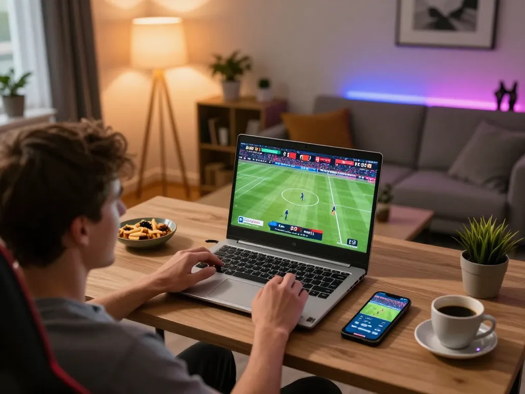 Find excitement with go8 as a player engages in live sports betting on a modern setup