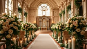 Beautiful wedding ceremony at the Best Wedding Venue Jacksonville with elegant decor and floral arrangements.