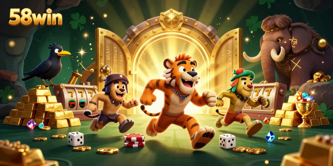 Engage in thrilling 58win casino adventures with unique slot elements and a lively prehistoric setting.