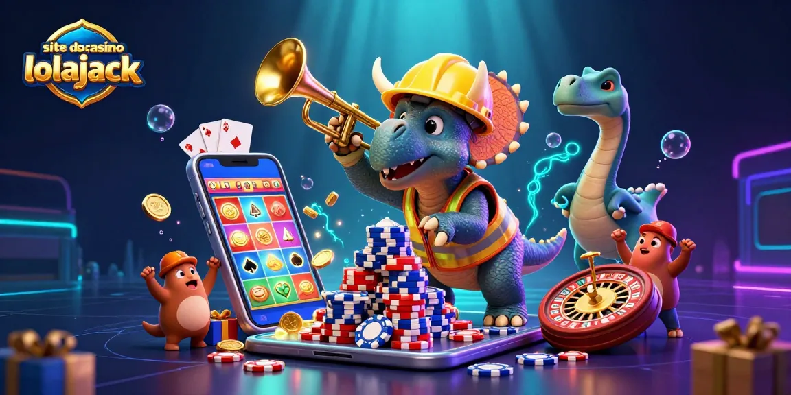 Experience the action at the site du casino lolajack with animated characters, overflowing poker chips, and exciting slot games.