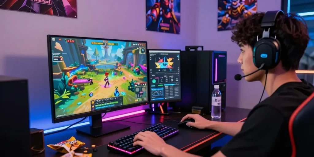 SITUS NAGA2000 gaming scene showcasing immersive online gaming experience with live data display and vibrant graphics