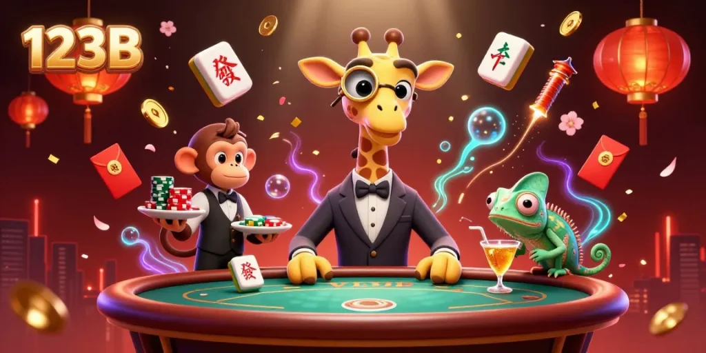 Experience the lively gameplay at 123B Casino with vibrant scenes of fun and fortune.